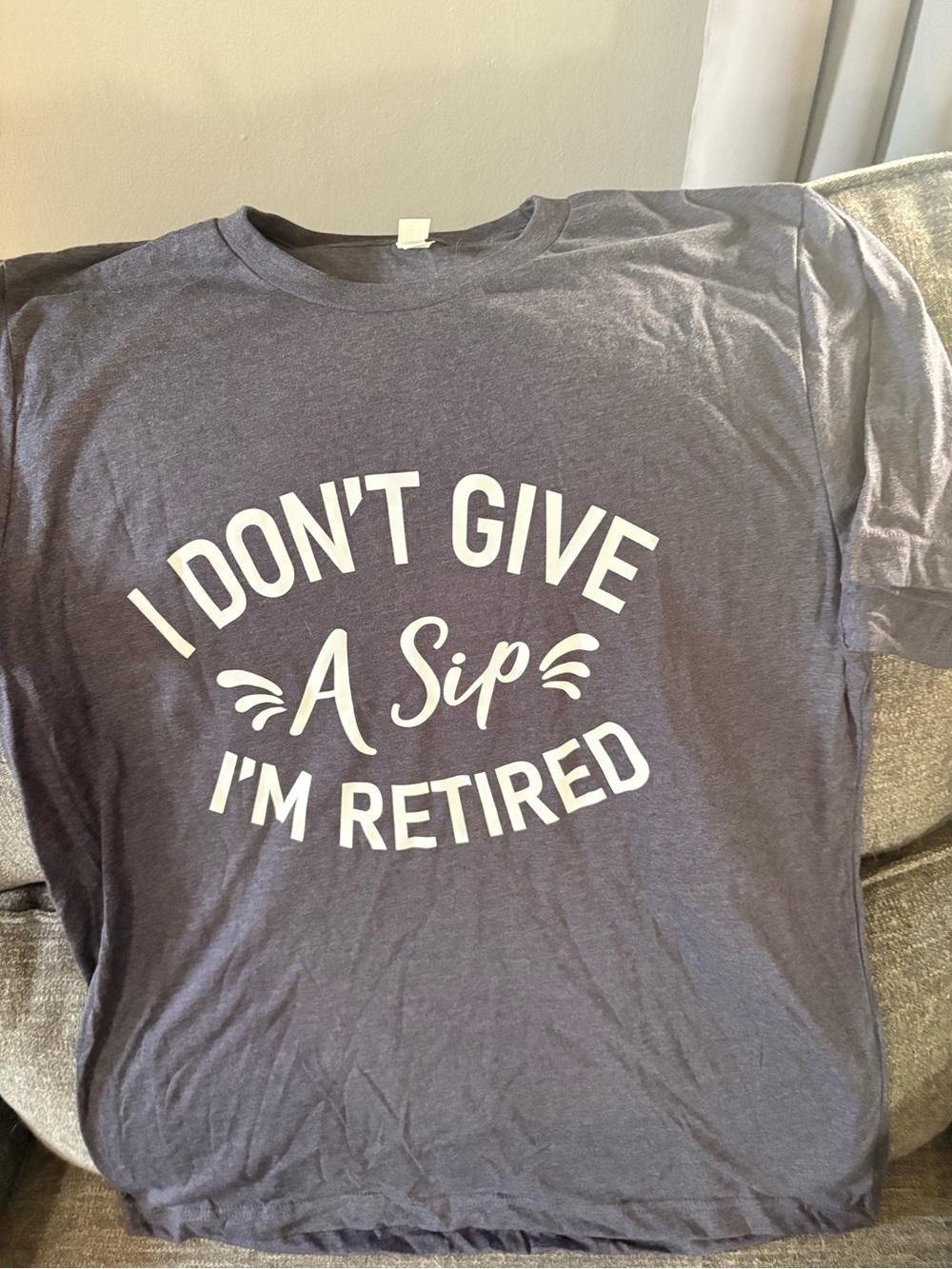 Bella Canvas Navy Blue 'I Don't Give A Sip' Retirement Graphic Tee